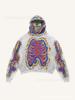 American Flame Skull Frame 3D Printed Hooded Sweatshirt, Vintage High Street Loose Trendy Brand Pullover Sweatshirt