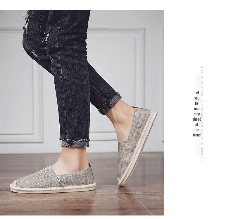 Men's Summer Breathable Linen Slip-On Loafers with Deodorant