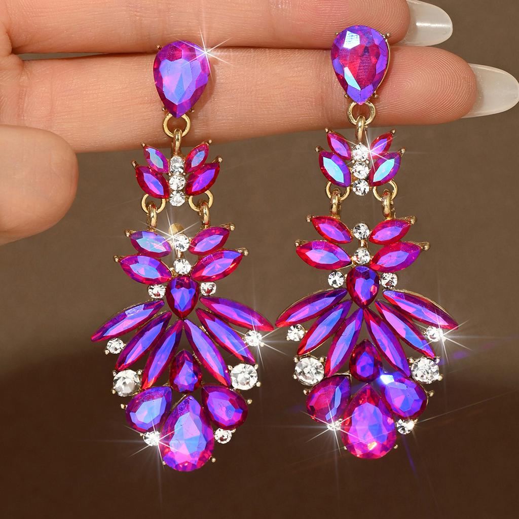 Fashion Exaggerated Alloy Diamond Earrings Women'S Long Multi-Layer Fringed Ear Jewelry