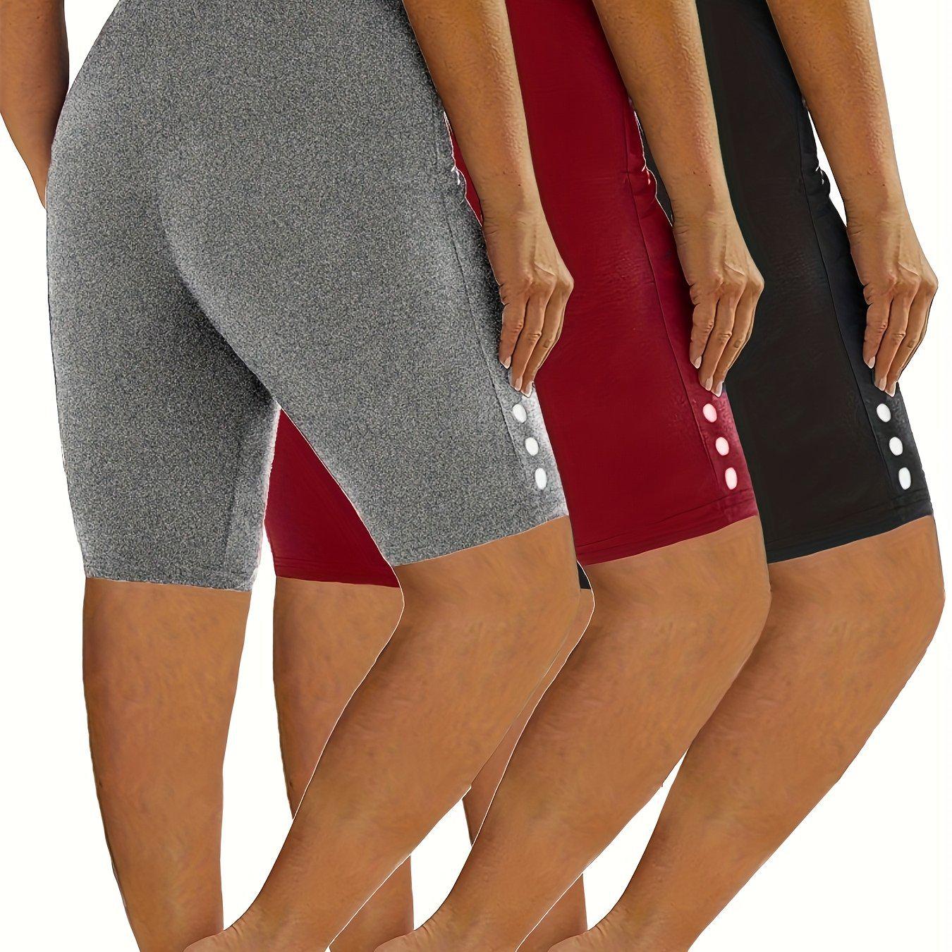 

Solid Color Casual Capri Pants 3XL