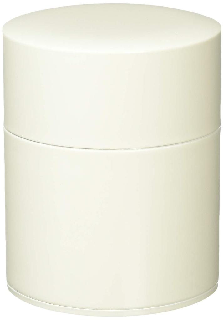 Nichi Nichi Dogu Tea Painted Made in Eggshell White Canister, Can, Flat, 200g, Steel, Japan,
