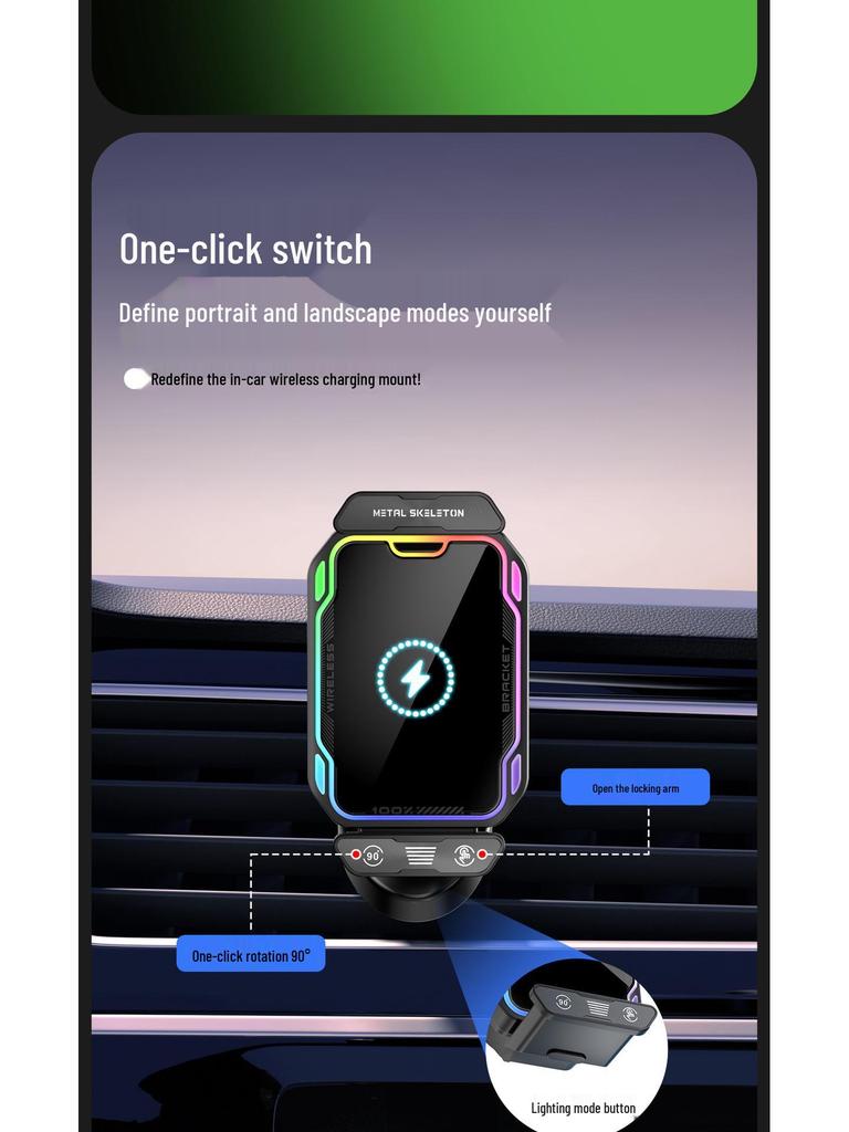 15W Fast Charge Car Phone Holder with Air Vent Mount – Safe & Efficient.