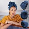 Batic încrucișat pentru femei Bandana cu fundă de culoare solidă Turban moale și respirabil Pălărie în stil retro Bandană pentru păr scurt Păr lung Accesorii de modă pentru femei
