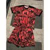 Fashion JESUS Printing Outdoor Street Men's T-shirt and Shorts 2 Piece Set Summer Casual Outfit Men's and Women's Sports Set