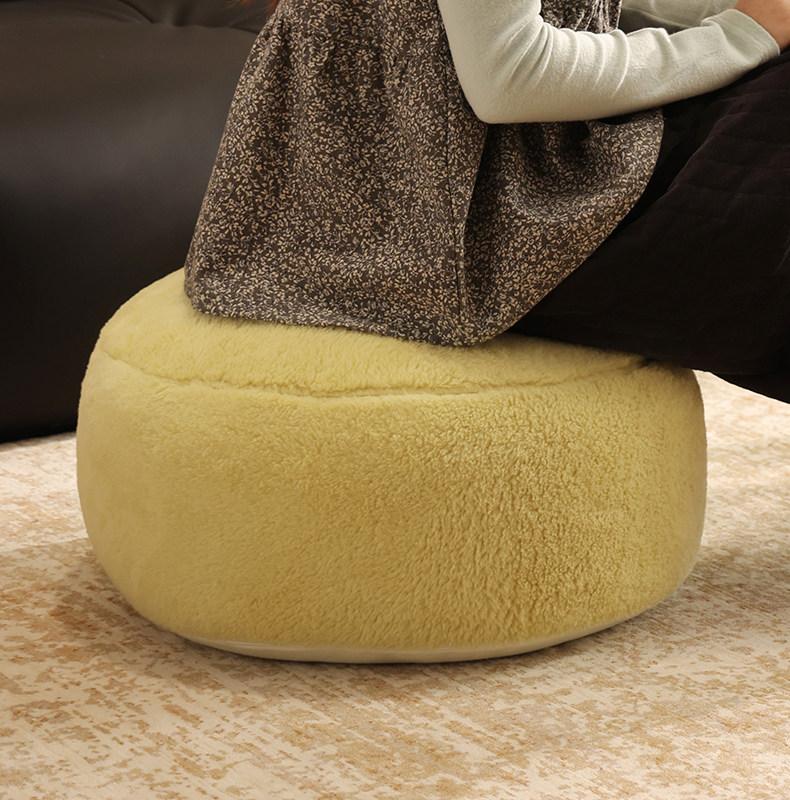 50 cm waschbarer Plüschkissenbezug, runder Futon-Tatami-Bodenhockerbezug, Heimdeko, marokkanischer Ottomanen-Meditationspouf, ohne Füllung