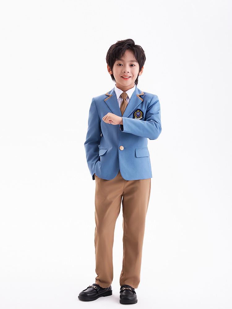 British College Style School Uniform Set – Kindergarten Boys' & Girls' Plaid Suit and Skirt.
