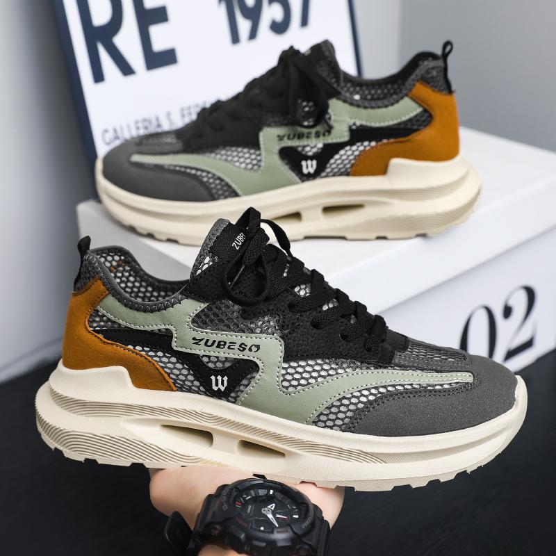 

PARZIVAL 2024 Чоловіче повсякденне взуття Модні кросівки для прогулянок Спортивне взуття для фітнесу Нековзне взуття для бігу Ice Silk Canvas взуття 42 сірий