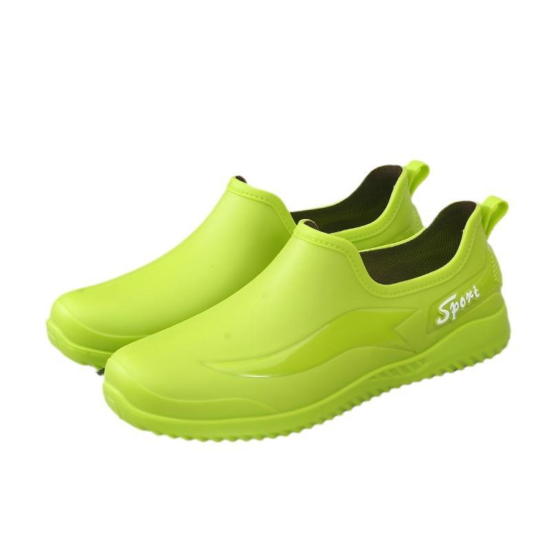 Low-top rain shoes waterproof and non-slip water shoes male adult warm waterproof shoes shallow mouth non-slip rubber shoes