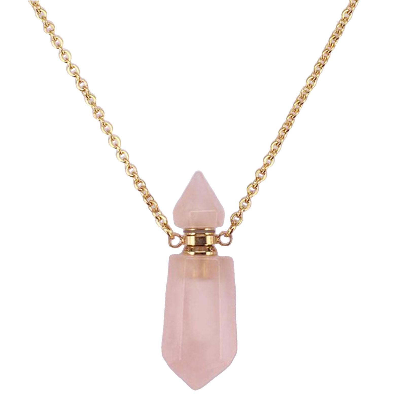 

Perfume Bottle Charm Necklace with Stainless Steel Cable Chain Stylish Crystal Neckchain Fashionable Jewelry for Women 5