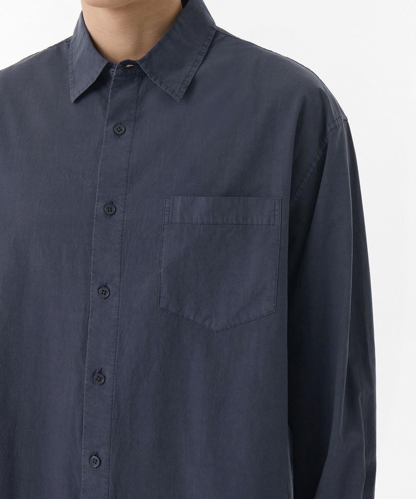 Musinsa Standard Relaxed Cotton Tencel Pigment Shirt [Navy]