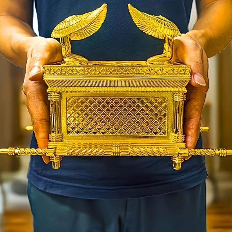 Goldene Bundeslade Figur Gebote, Aarons Stab & Manna - Religiöse Schmuckschatulle, Mehrkonfessionelle Feiertage, Kein Strom