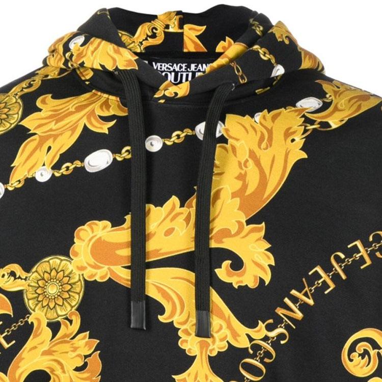 Versace Jeans Couture baroque-print cotton hoodie 75GAI3C0-FS102-G89
