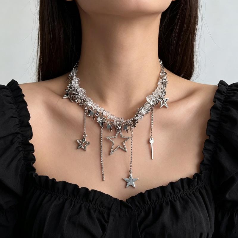 Bohemian Beaded Star Layered Necklace - Trendy Holiday Clavicle Chain