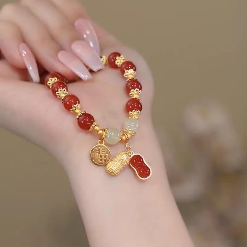 Retro Fortune Jade Bracelet: Ancient Style Lucky Charm for Prosperity and Elegance