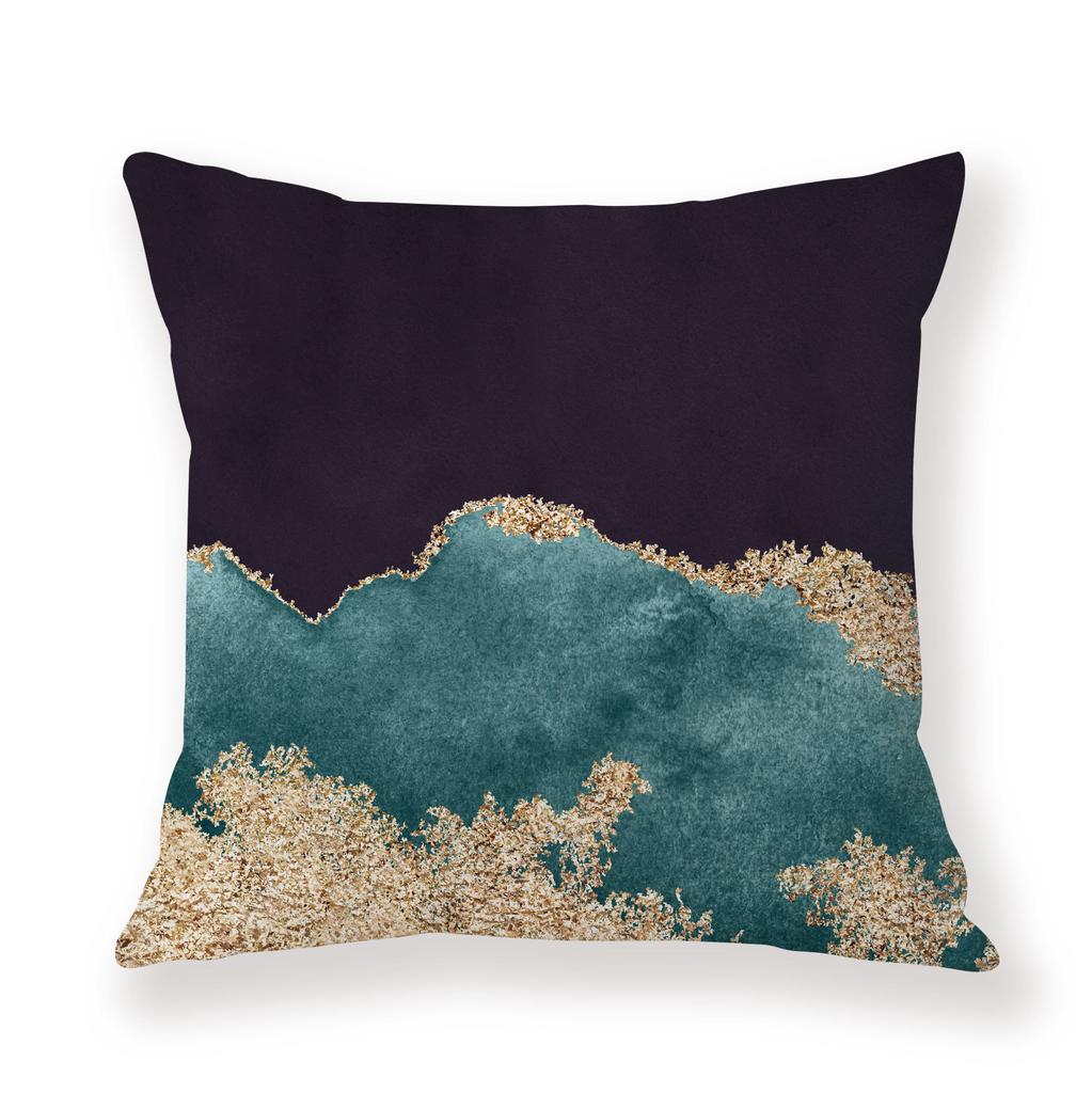Watercolor Ins Wind Flashing Plush Pillowcase Contrasting Color Creative Model Room Decoration Pillow Car Sofa