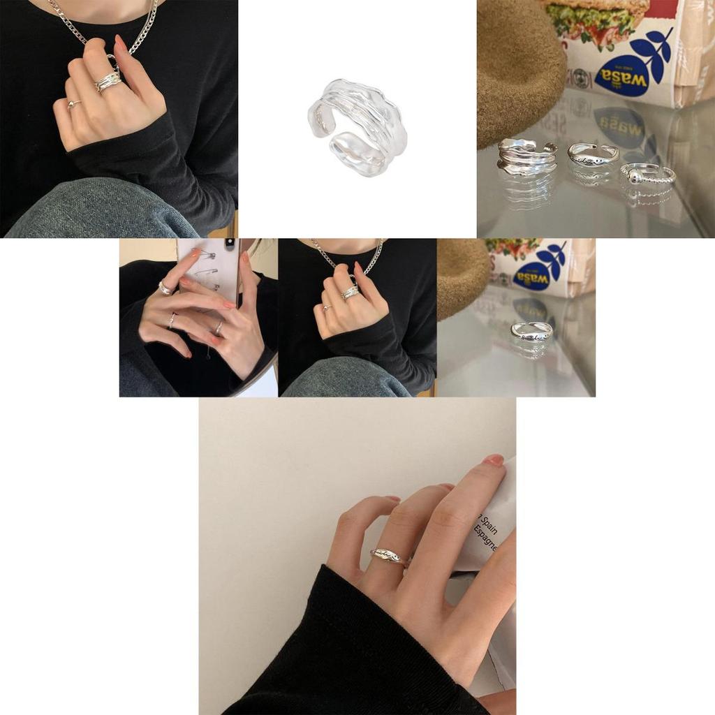 Unique Korean Style Smiley Face Geometric Open Adjustable Ring For Women Fashion