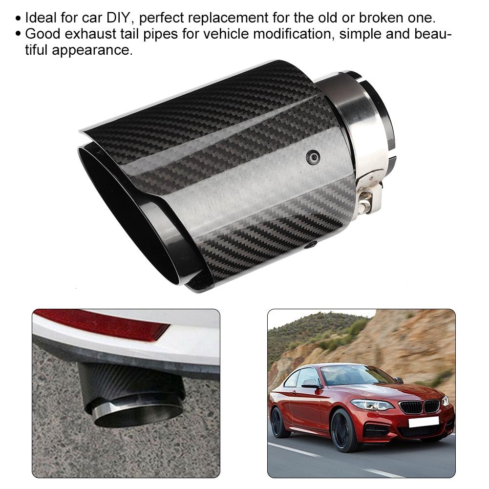 Car Modification Universal Carbon Fiber 63mm Inlet 101mm Outlet Exhaust Tail Pipes Tail Throat