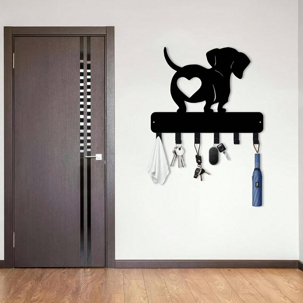 Dachshund Metal Key Holder Cute Wall Hook Home Office Decor 11.81 Inch