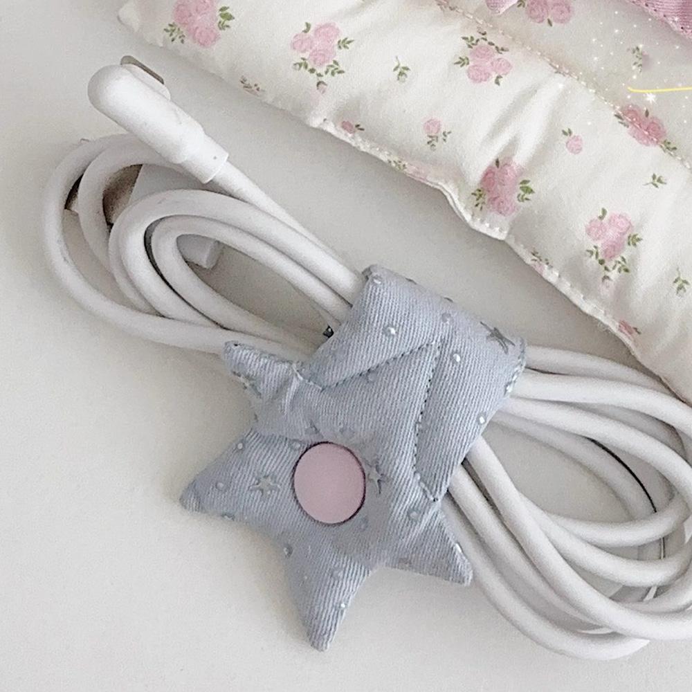 Creative Pentagram Cable Organizer INS Style Pure Cotton Fabric Cable Winder Headphone  Data Cable Storage and Organization