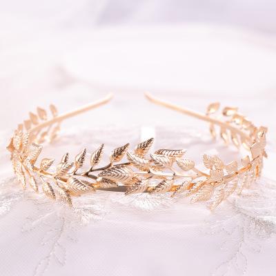 Gold Color Leaf Crown Tiara Headband For Women Bride Party Bridal Wedding Hair Accessories Jewelry Headband Crown Tiara Gift