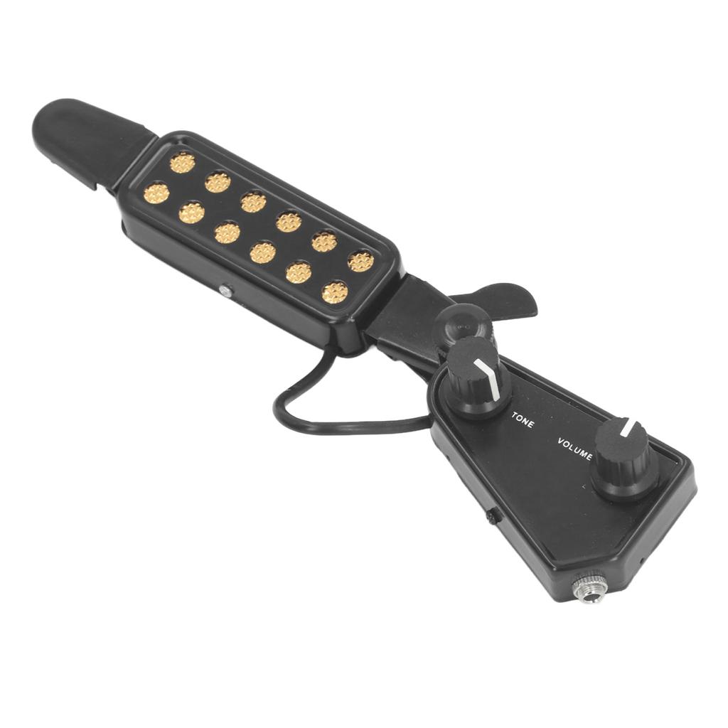 Acoustic Guitar Pickup Volume Adjustable Magnetic Guitar Pickup with 3 Meters Cable Black