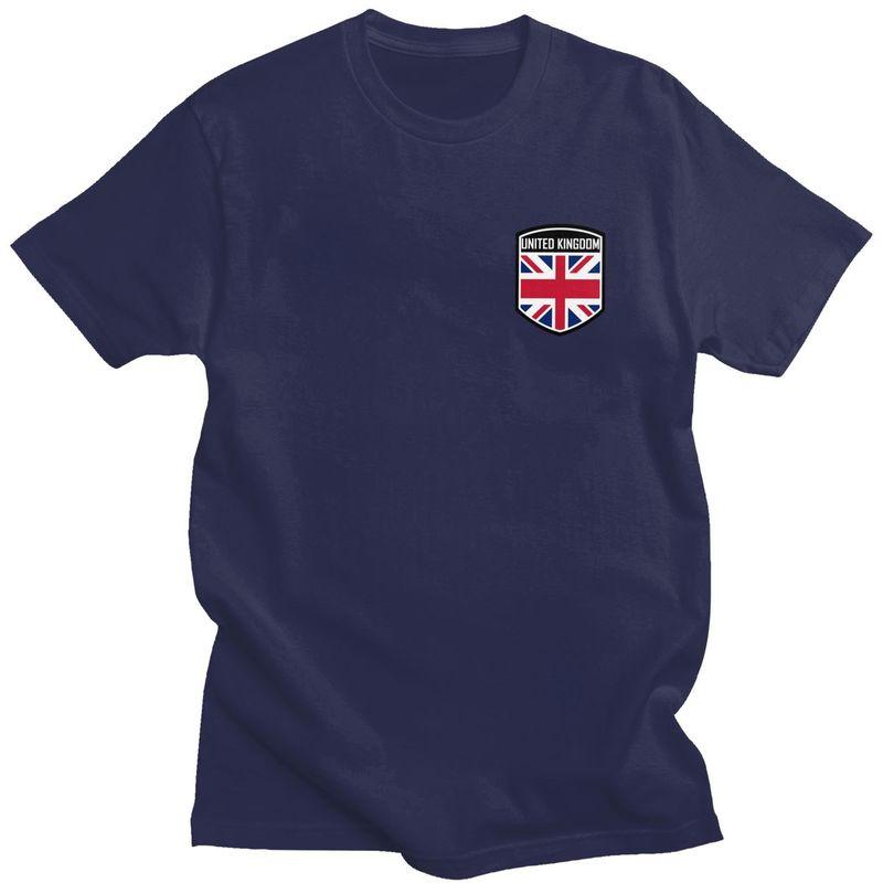 Individuelle Britische UK Vereinigtes Königreich Flagge T-Shirts Herren 100% Baumwolle Tee Tops T-Shirts Kurzarm Mode T-Shirt