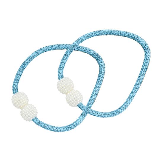 Umbra Studio 1 Pair Faux Pearl Curtain Tiebacks, Elegant Beaded Holdbacks, Woven Rope Decorative Drapery Holders for Living Room Bedroom Kitchen
