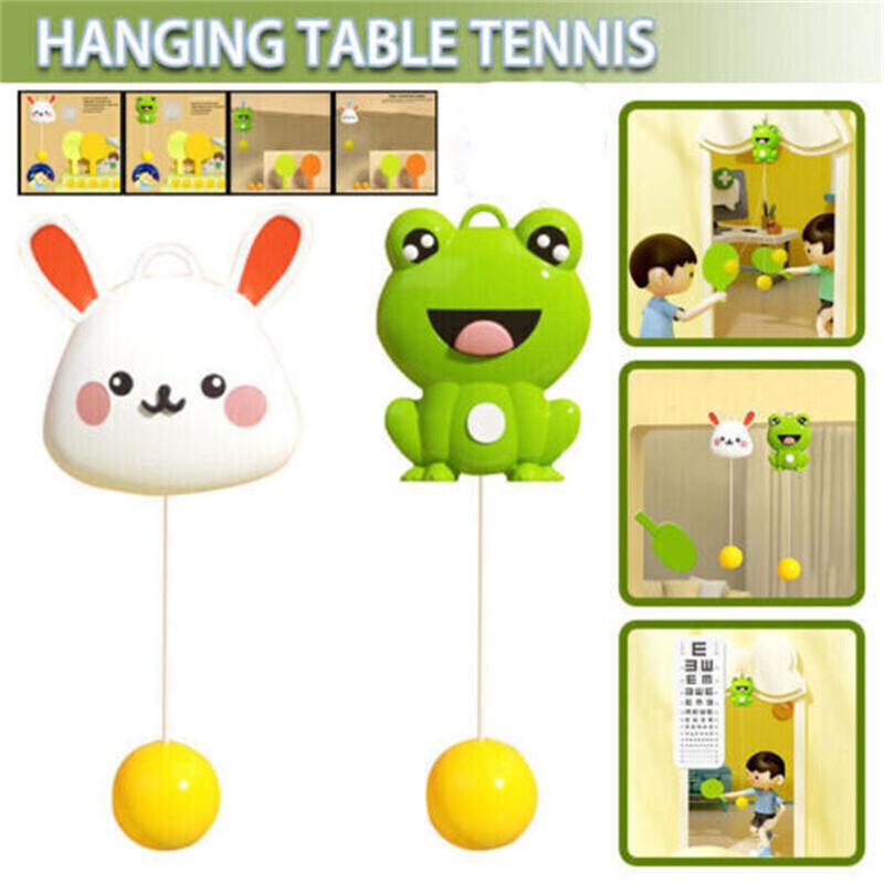 Table Indoor Hanging Tennis Trainer With Racket And Balls Portable Exerciser Toy