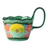 Green shadow cup ceramic mug household drinking cup office retro breakfast cup couple cup coffee cup