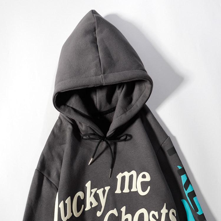 Kanye Unisex Mikina s kapucí a graffiti srdcem, podšitá fleecem