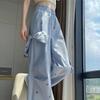 Street Fashion Sommer Cargo Hose Damen Neu Elastischer Hoher Bund Kleiner Bär Schleife Jugendliche Vitalität Lässig Locker Weitbeinige Hose