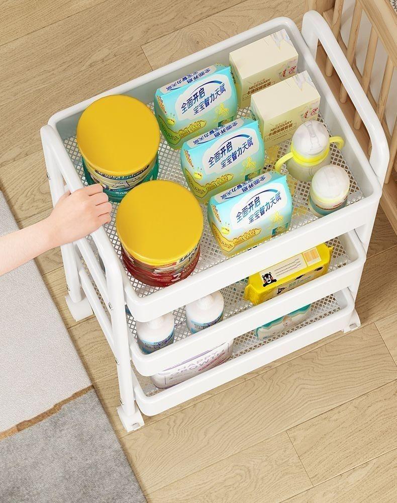 Compact Multi-layer Trolley Storage Rack for Kitchen, Bedroom, and Bathroom