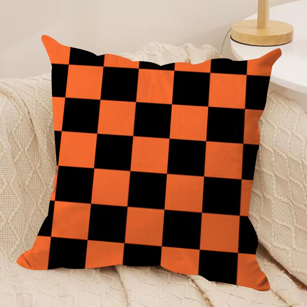 Classic Checkered Square Cushion Cover Pillowcase Ultra Soft Skin Friendly Fabric Cloud Like Comfort  Concealed Zipper
