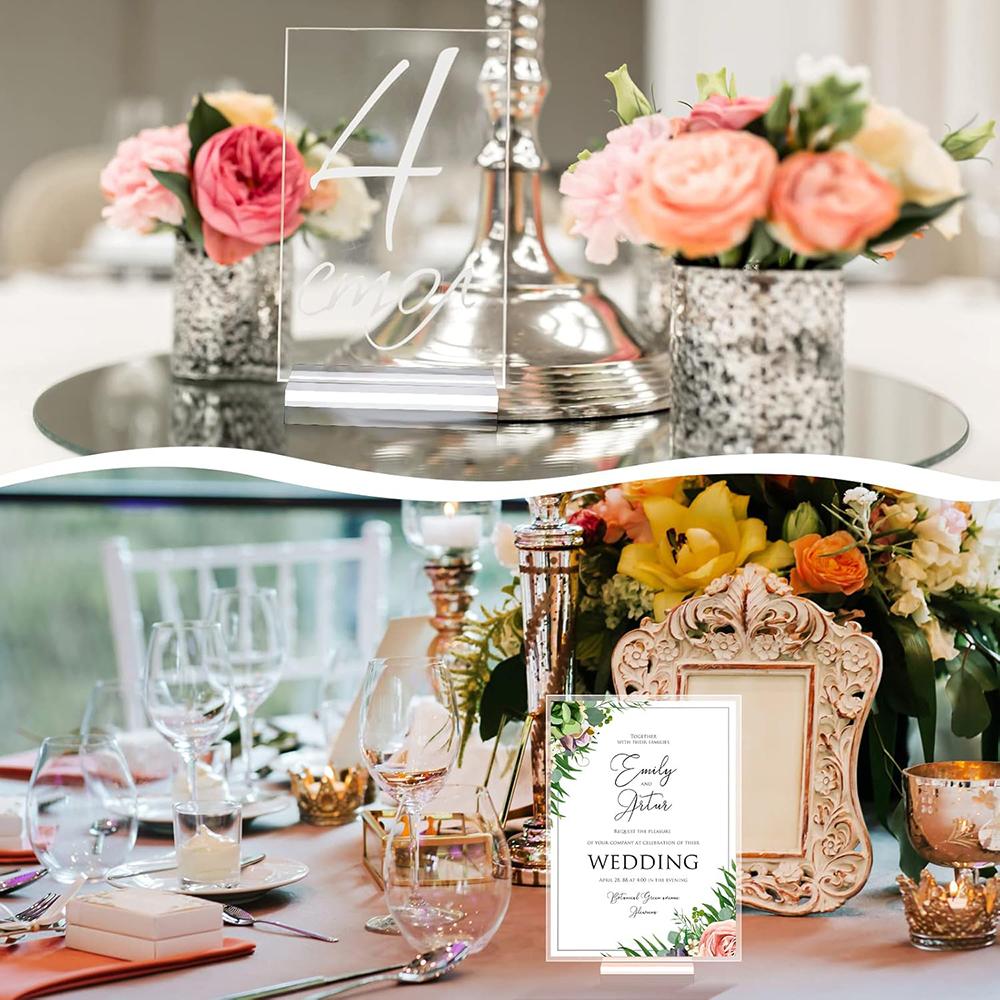5/10/20Pcs Acrylic Stands Place Card Holders Table Number Stands Card Display for Table Photos Office Home Wedding Party Decor