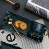 Simple Modern Ceramic  Spoon Set Gold Metal Tea Cup Vintage Reusable Tazas De Cafe Drinkware Coffee