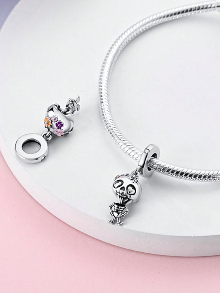 Charms Plata Halloween Skull Music Beads Charm Copper Plated Fit Charm Copperoriginal Bracelet For Jewelry Making Diy Charm