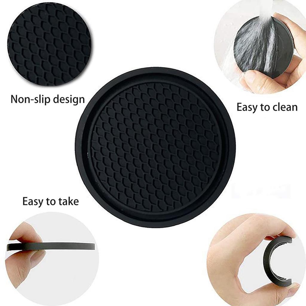 Car Cup Pad,  Universal Auto Non-Slip Cup Holder Embedded In Ornaments Silicone, Car Interior Accessories Mat