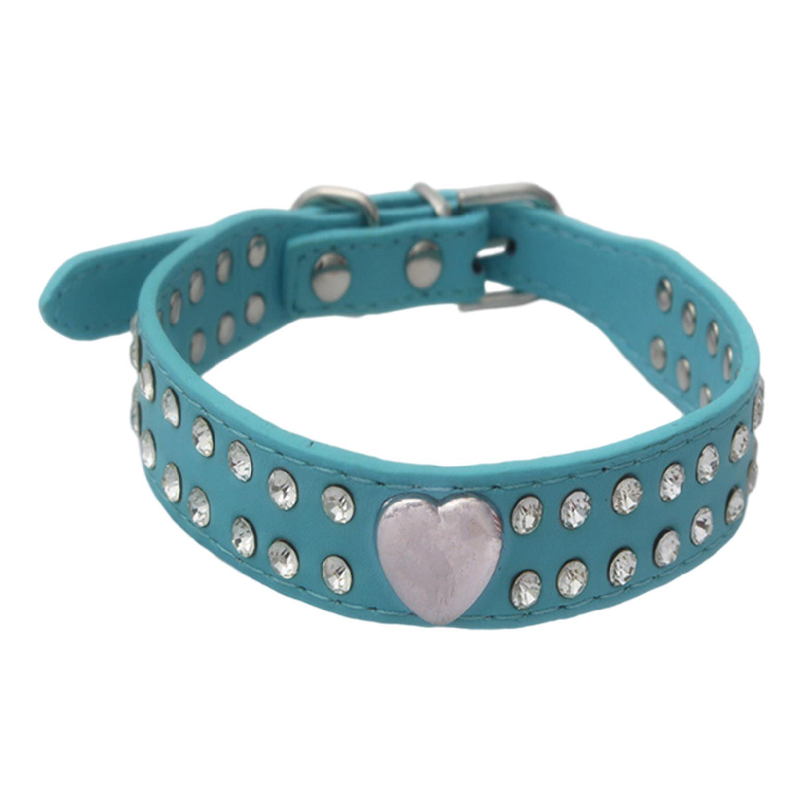 

Fashion Dog Collar Love Heart Rhinestone Pu Leather Collar Chihuahua Yorkie Party Collar Cat Grooming Decorate Gift Pet Supplies XXS