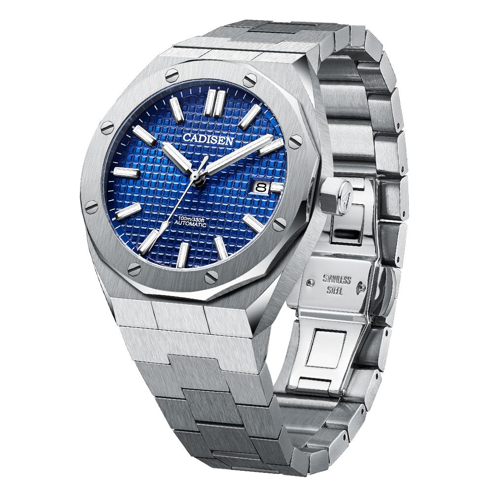 Cadisen Neue Top-Marke Luxus Herrenuhr mit Box 100 m wasserdicht NH35 Automatik Herren mechanische Uhren