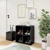 VidaXL Shoe Cabinet High Gloss Grey 105x35.5x70 Cm Chipboard 808259