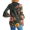 Blouses For Women Dressy Casual 3/4 Length Sleeve Womens Tops V Neck Tshirts Shirts With Flared Sleeve