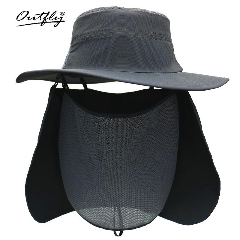 Spring and summer new sunscreen fishing hat big head circumference UV protection breathable sun hat outdoor leisure hiking bucket hat