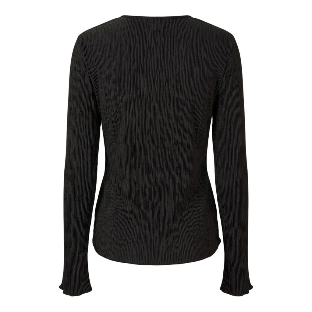 Pieces Womens/Ladies Crew Neck Relaxed Fit Long-Sleeved Blouse