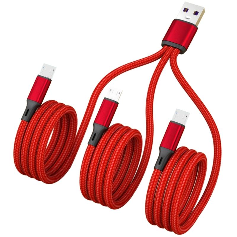 3-Port Micro USB to USB 2.0 Splitter Charging Cable USB2.0 to Micro USB Converter For Smartphones Tablets красный