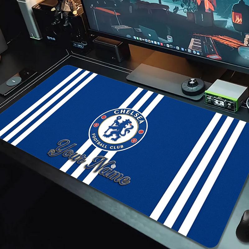 Chelsea F Custom Name Large Size Mouse Pad Large Gaming Table Cushion Non-slip Laptop Tablet Big Mousepad XXL Mat Mini PC Playmat With Lock Edge