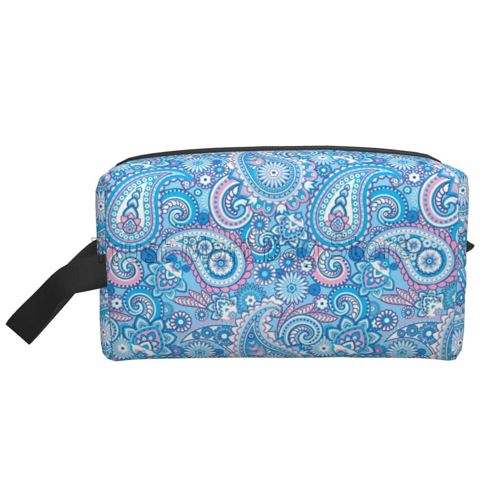 Cestovní kosmetická taštička s květinovým vzorem paisley Mandala Kosmetická taštička Organizér na make-up Velká kapacita Cestovní organizér na toaletní potřeby a příslušenství