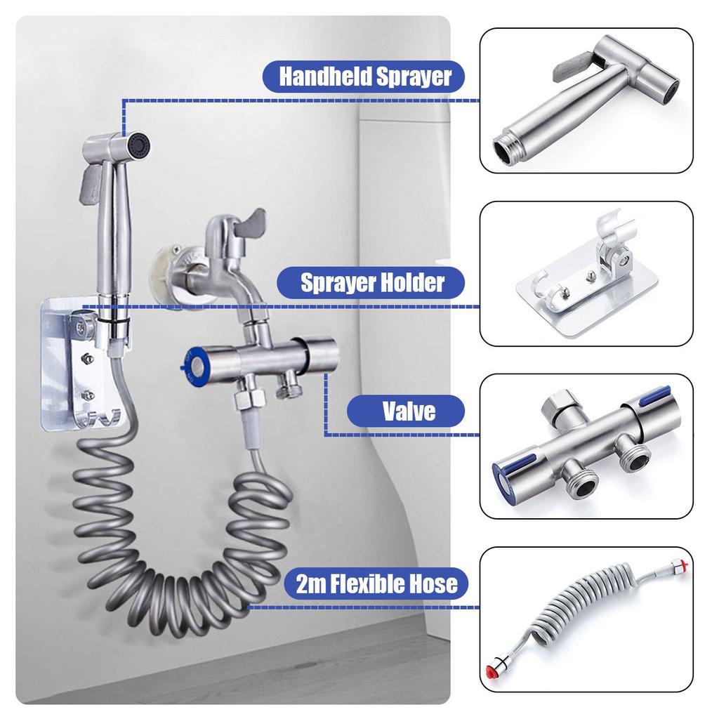 WC-Hand-Bidet-Spray-Duschkopf-Douche-Kit Shatta-Kupferventil Badezimmer-Bidet-Sprüher Jet-Hahn-Halter-Schlauch