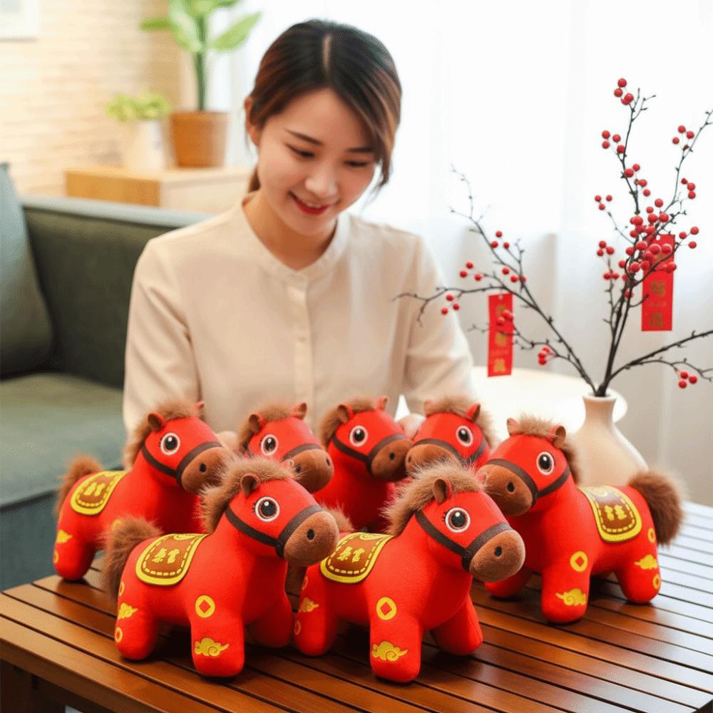 2026 Horse Year Horse Plush Toys Red Zodiac Pony Figurine  Chinese New Year