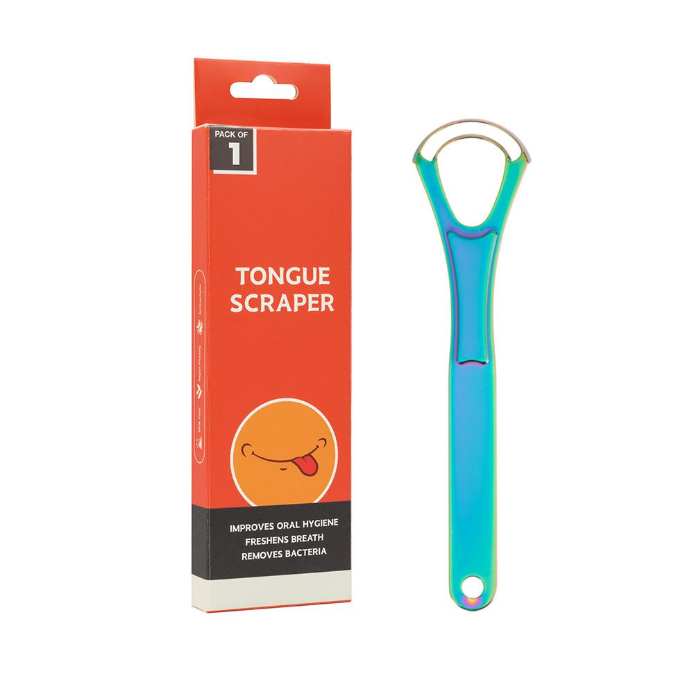 1 Pc Stainless Steel Tongue Scraper Tongue Plate For Removing Bad Breath Double Layer Tongue Coating Cleaner Brush Oral Care