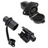 12V 3Pin Trailer Socket Connectors Round 3 Pole Plug-in Trailer Tractor for Caravans Trucks Motorhomes Boats Trailers.